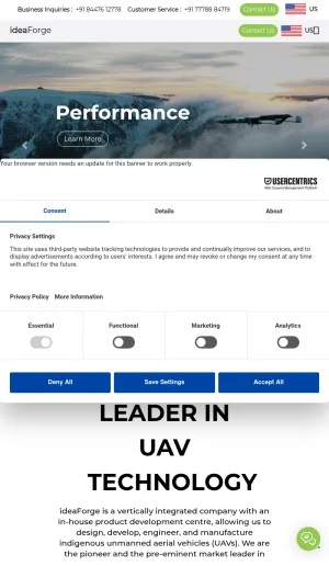 ideaForge Technology Ltd. Unmanned Aircraft Systems Manufacturer screenshot