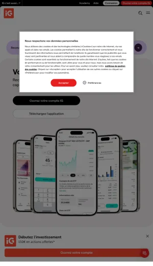IG France Trading Platform for Stocks, ETFs, Indices and Forex screenshot