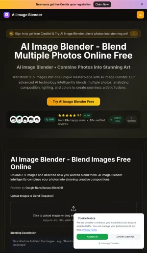 AI Image Blender for Multi Photo Fusion and Creative Compositions screenshot