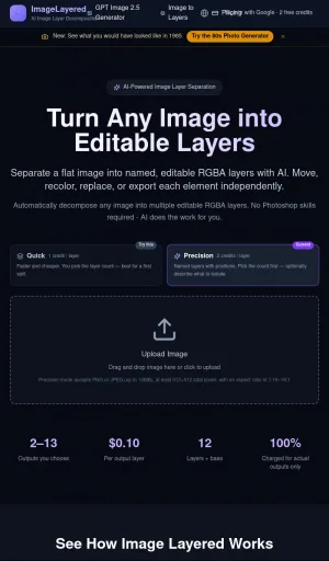 ImageLayered AI Image Layer Decomposition Tool screenshot