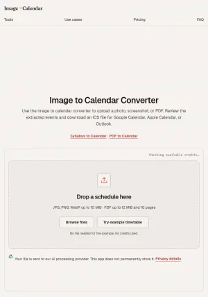 Image to Calendar Converter screenshot