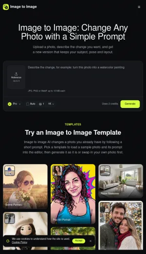AI Image Editor for Text Prompt Photo Transformation screenshot