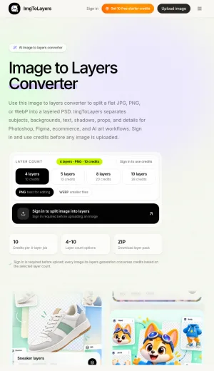 ImgToLayers AI Image to Layers Converter screenshot