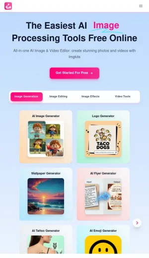 Imgkits AI Image and Video Editing Tools screenshot