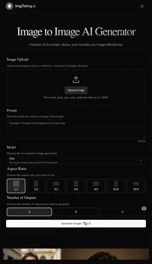 AI Image Transformation and Restyling Tool screenshot