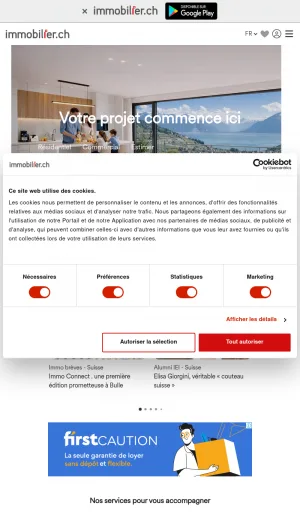 French Speaking Switzerland Real Estate Listings and Agency Directory screenshot