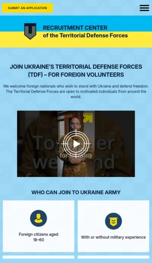 Foreign Volunteer Recruitment for Ukraine Territorial Defense Forces screenshot