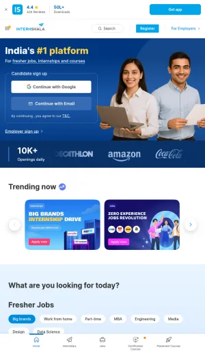 Internshala Career and Internship Platform screenshot