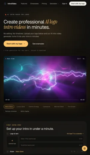 AI Logo Intro Video Generator screenshot