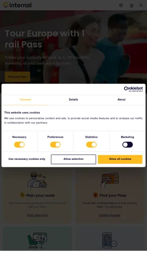 Interrail European Train Travel Passes screenshot