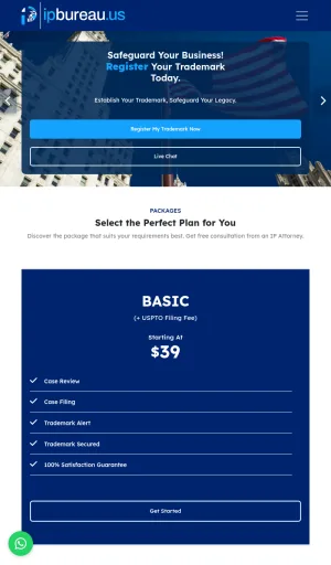 IP Bureau Trademark Registration and Brand Protection Services screenshot
