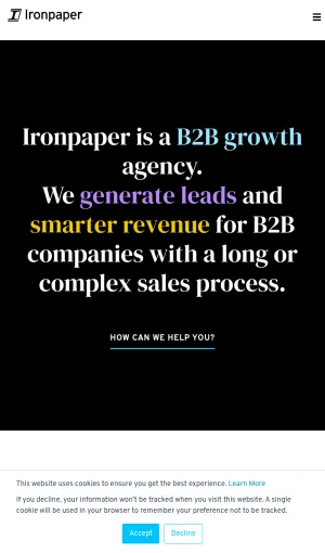 Ironpaper B2B Marketing and Growth Agency screenshot