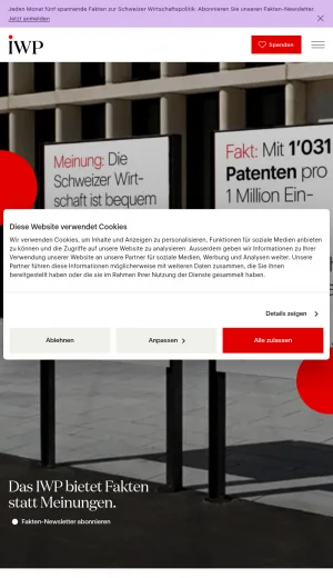 Institute for Swiss Economic Policy screenshot