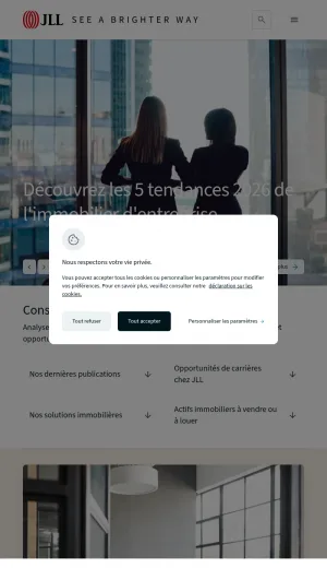 JLL Commercial Real Estate Advisory and Investment Services screenshot