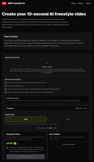 AI Freestyle Performance Video Generator screenshot