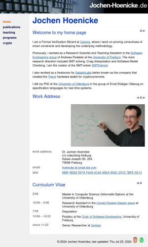 Jochen Hoenicke: Formal Verification and Programming Research screenshot