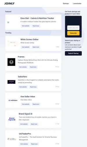 Joinly Startup Discovery Platform screenshot