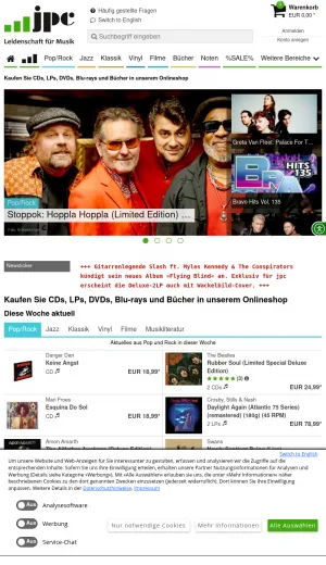 JPC Music, Film, and Books Store screenshot