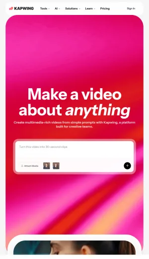 Kapwing AI Video Editor and Browser-Based Video Creation screenshot