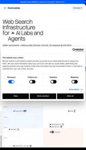 Keenable AI Web Search Infrastructure screenshot