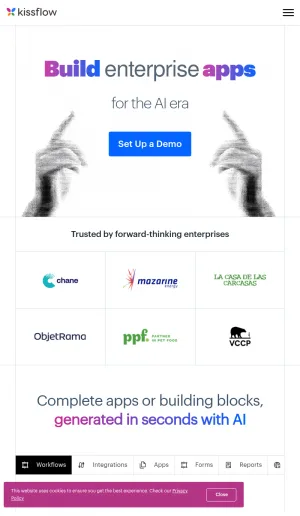 Kissflow AI Low-Code Enterprise App and Workflow Platform screenshot