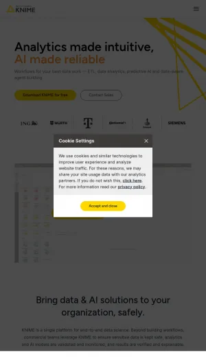 KNIME Data Analytics and AI Workflow Platform screenshot