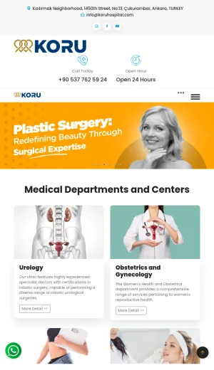 Koru Hospital Ankara Private Medical Center and Specialty Surgery screenshot