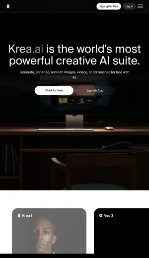 Krea AI Creative Suite for Images, Video, and 3D screenshot
