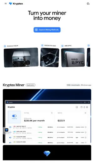 Kryptex Cryptocurrency Mining Software and Pool Platform screenshot