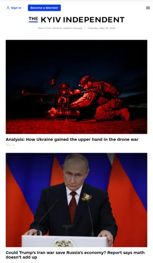 The Kyiv Independent: Ukraine and Eastern Europe News screenshot
