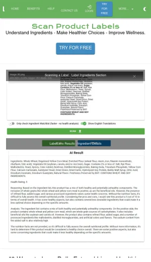 LabelLens AI Product Label Analyzer screenshot
