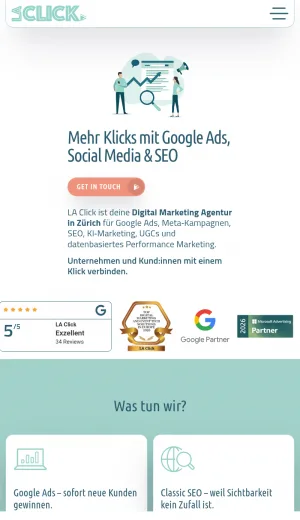 LA Click Digital Marketing Agency in Zurich screenshot