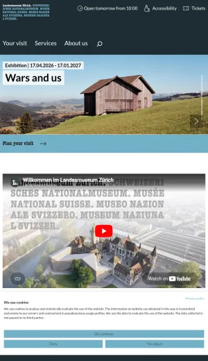National Museum Zurich: Swiss Cultural History and Exhibitions screenshot