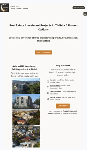LD Estates Tbilisi Real Estate Investment Projects screenshot