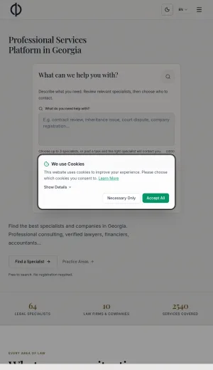 Georgia Legal Services and Lawyer Directory screenshot