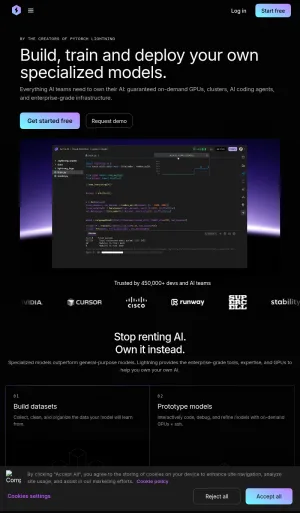 Lightning AI Cloud Platform for Machine Learning Model Development screenshot