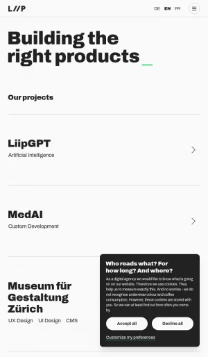 Liip - Swiss Web and App Development Agency screenshot