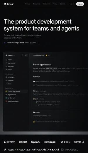 Linear Product Development Platform screenshot
