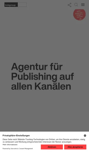 Linkgroup AG - Publishing, Reporting and Digital Communications Agency screenshot