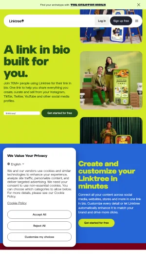 Linktree Link in Bio Landing Page Builder screenshot