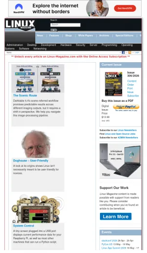 Linux Magazine: Linux and Open Source Technology News screenshot