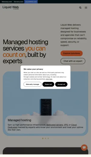 Liquid Web Managed Hosting and Cloud Infrastructure screenshot