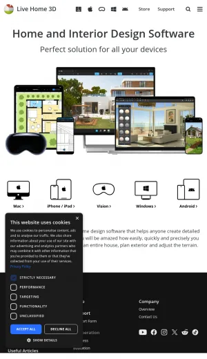 Live 3D and Interior Design Software screenshot