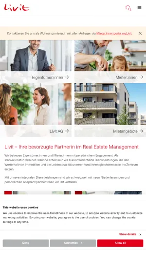 Livit AG Swiss Real Estate Management screenshot