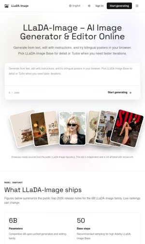LLaDA-Image AI Image Generator and Editor screenshot