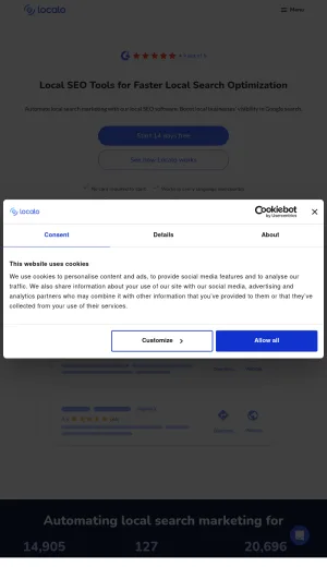 Localo Local SEO Software for Google Business Profile Optimization screenshot