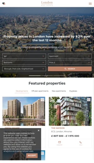 London Property Sales and Investment Marketplace screenshot
