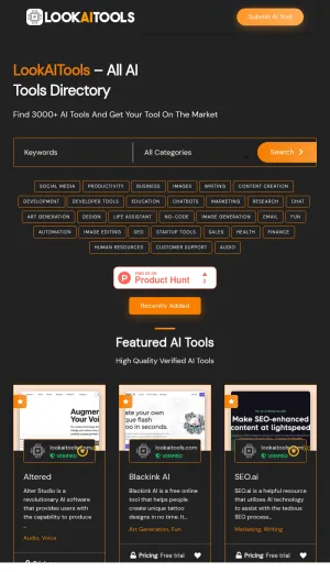 LookAITools AI Tools Directory screenshot