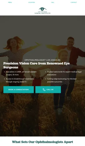 Los Angeles Vision Institute Ophthalmology and Eye Care screenshot
