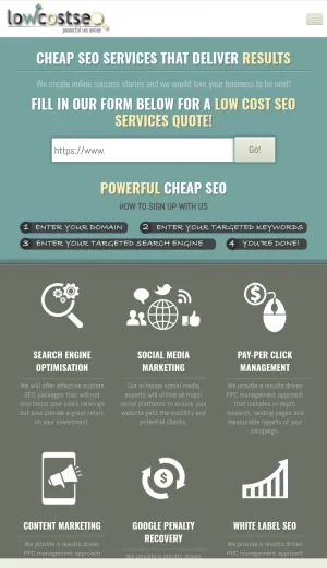 Low Cost SEO Agency for Affordable Search and Digital Marketing screenshot